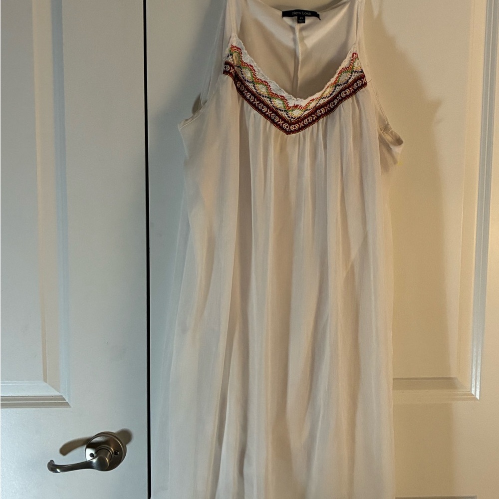 New Look Cream Strapless Dress with Embroidery Size XXL